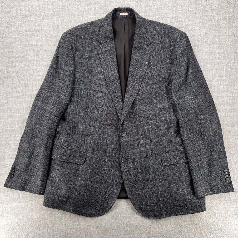 Joseph Abboud E Thomas Wool Silk Linen‎ Blazer Sport Coat Men 50R Gray Plaid Ivy - Picture 3 of 13